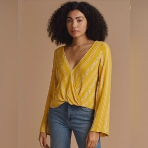 Anthropologie Sadie & Sage Kayla Bell Sleeve Top